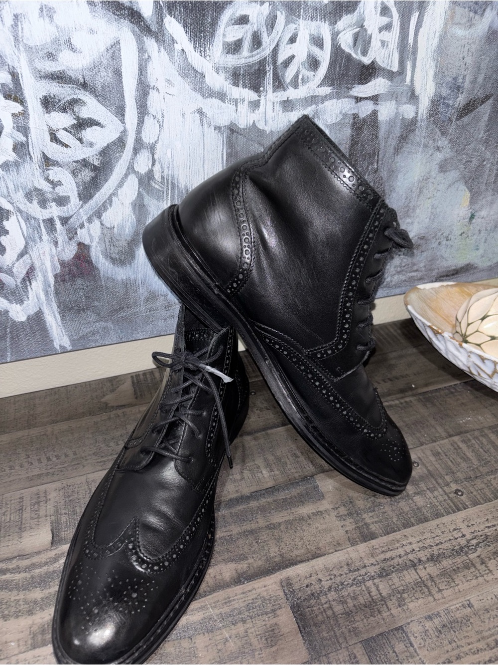 Men's Cole Haan Air Colton LEATHER Wingtip Ankle BOOTS 12M - Picture 7 of 13